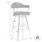 Armen Living Justin 30" Bar Height Swivel Vintage Gray Faux Leather Bar Stool with Brushed Stainless Steel Legs LCJTBABSVG30 - alternate 2